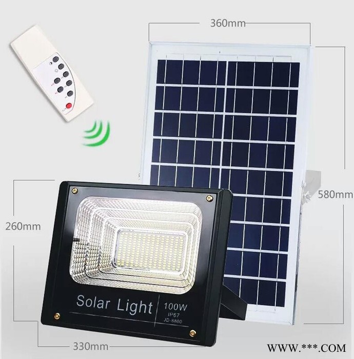 100W新品太陽能燈投光燈戶外超亮草坪泛光燈led家用太陽能庭院燈 太陽能泛光燈