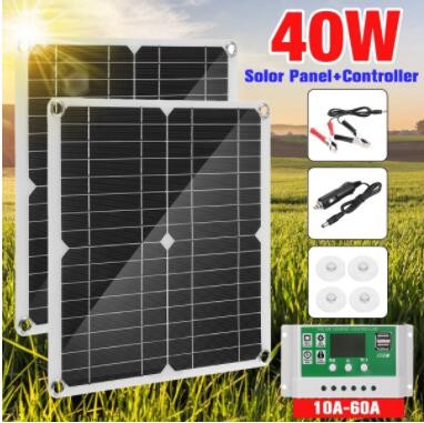 20W 30W 雙USB DC 18V柔性太陽能充電板汽車電池手機太陽能充電器